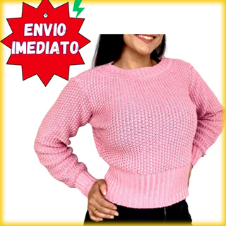 Blusa de frio feminina cropped Manga Longa Tricot Trico