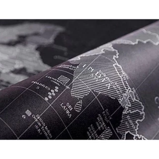 Mouse Pad Gamer com Estampa do Mapa Mundi Preto
