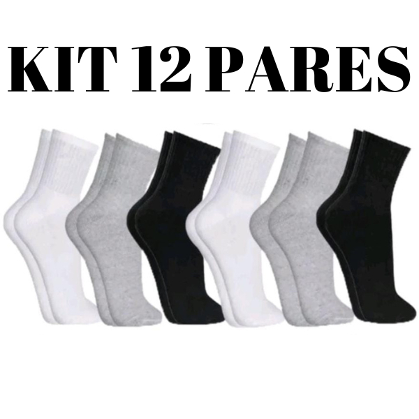 Kit 12 Pares Meias Media esporte premium 38 a 43