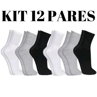 Kit 12 Pares Meias Media esporte premium 38 a 43