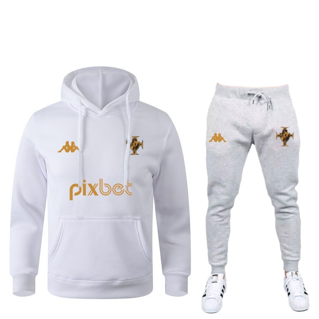 Conjunto De Moletom Flanelado Vasco Da Gama Dourado Premium Blusa + Calça