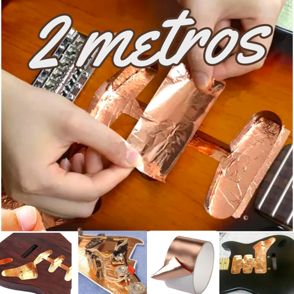 2 metros de folha fita de cobre blindagem guitarra baixo pedal e artesanato 50mm condutiva adesiva