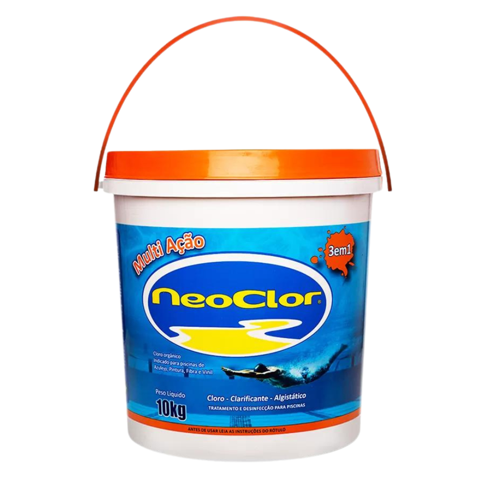 Cloro para Piscina Neoclor Multiação Balde de 10kg | Shopee Brasil