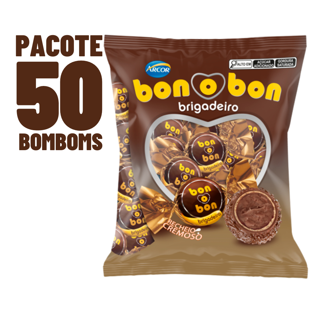 Bombom Bon O Bon Recheio Brigadeiro 50Un Pacote 750g - Arcor | Shopee ...