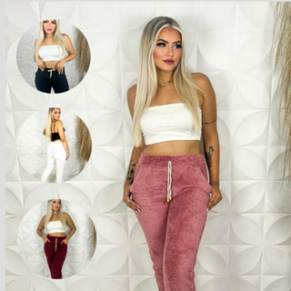 Calça De Frio Feminina Jogger Teddy Peluciada