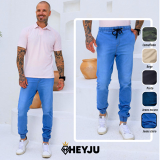Calças Masculina Jogger Com Punho Elástico