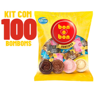 Kit 2 Pcts - 100 Unids. Bombom Bonobon Sortidos - Arcor