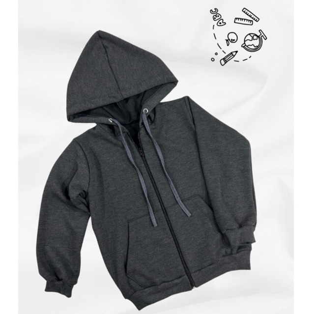 Casaco Colegial Unissex de Moletom - Azul Marinho, Grafite e Preto - Inverno - Masculino e Feminino Infantil e Infanto Juvenil - 2 ao 16 anos