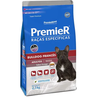 Alimento Premier Raças Específicas Bulldog Francês 2,5Kg Ração Cães Adultos Sabor Frango Cachorro