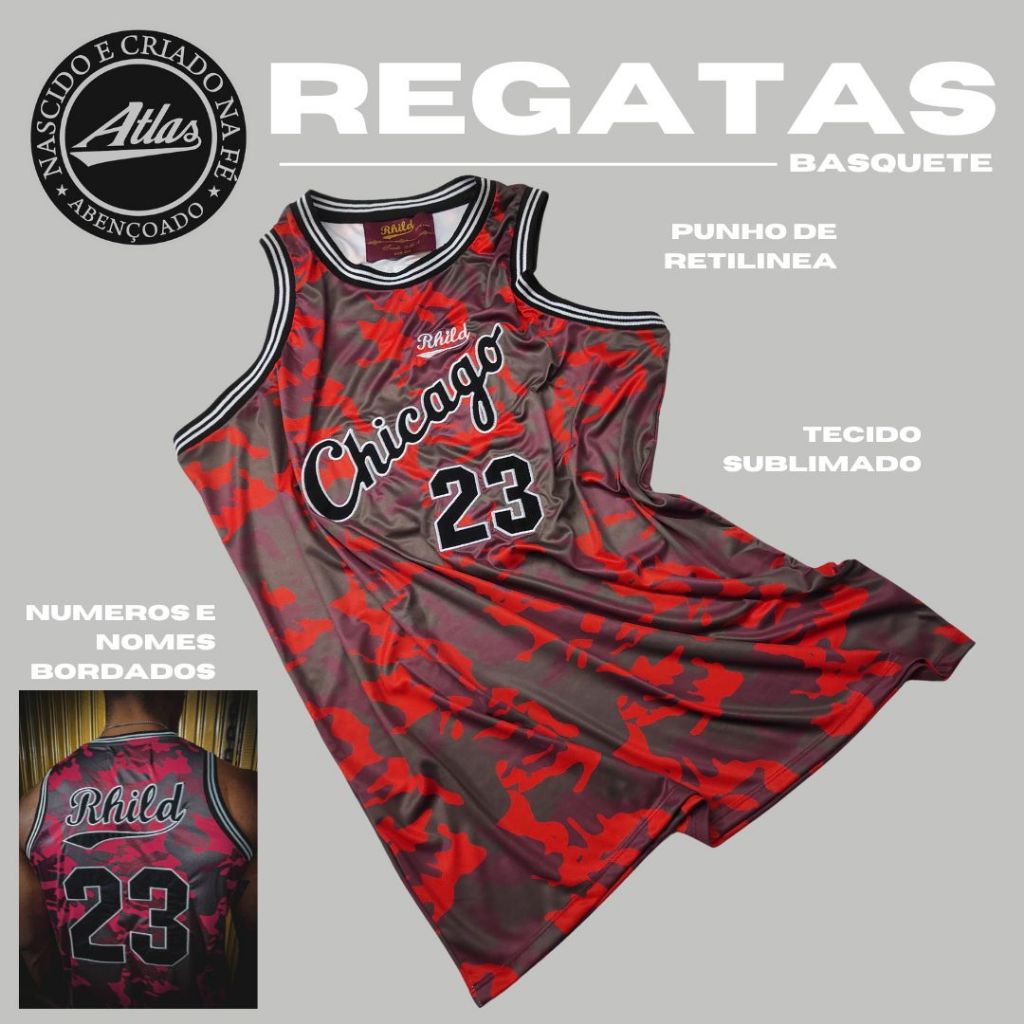 Regata Basquete Bordada para Atividade Esportiva Camiseta Treino.