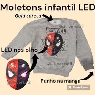 Blusa moletom infantil com personagem e led