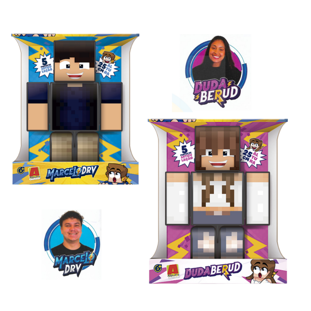 Kit Marcelo DRV + Duda Berud 25 cm Minecraft Original
