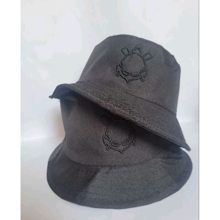CHAPÉU DO CORINTHIANS BUCKET PRETO COM SÍMBOLO DO CORINTHIANS
