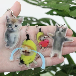Chaveiros de Gatinhos Meme Chaveiro Gato Banana