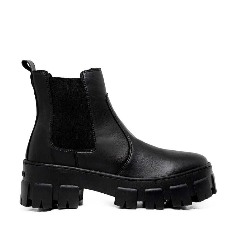 Bota Coturno Feminino Tratorada Chelsea Macia Confortável