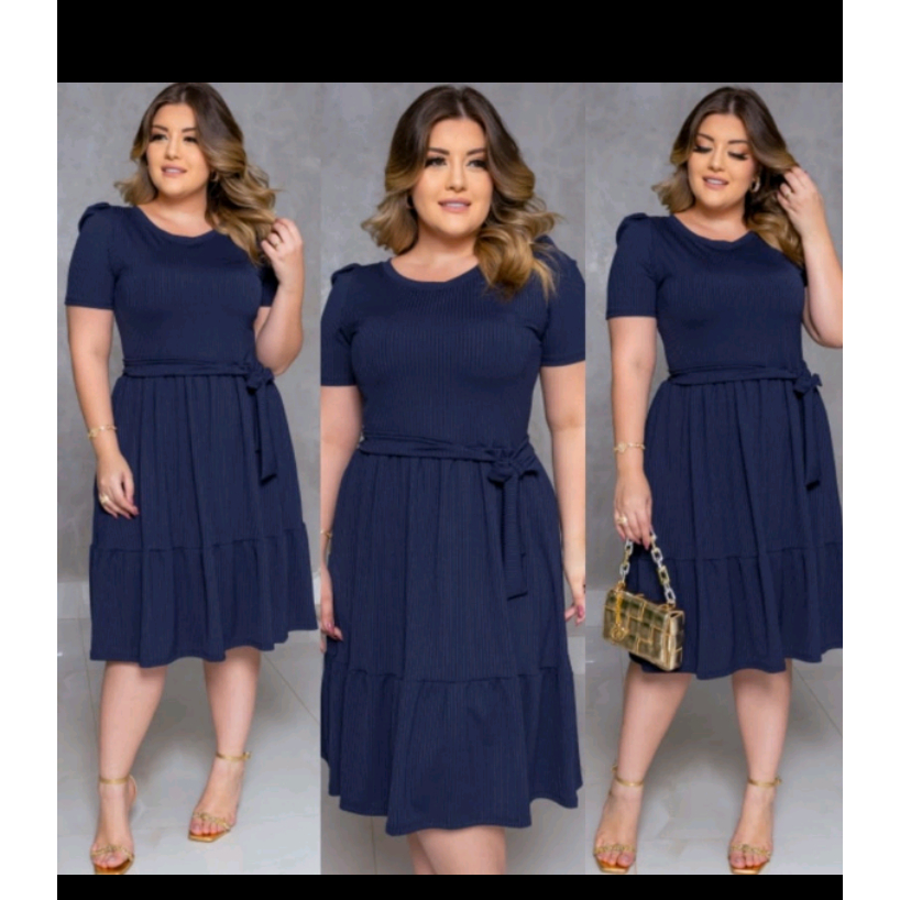 Vestidos Evangélicos Social Rodado Plus Size Midi | Shopee Brasil