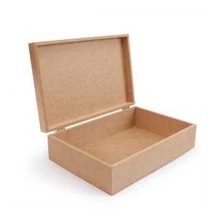 Caixa Lisa Com Dobradiça 27x18x7,5 em Mdf Cru