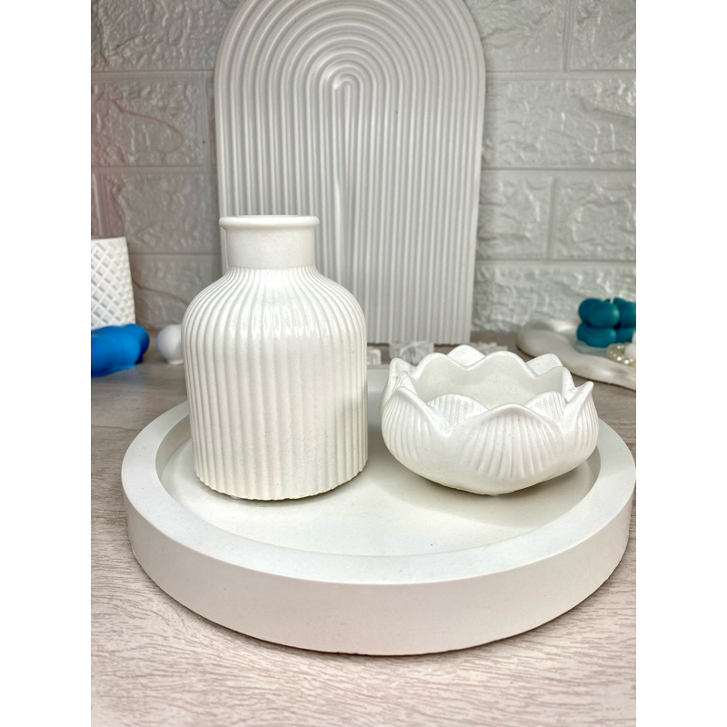 Vaso A Forma Di Cuore In Ceramica - Lotus Design - Perfetto Per Rose E Fiori Recisi - Decorazione Romantica Per Casa (Bianco)