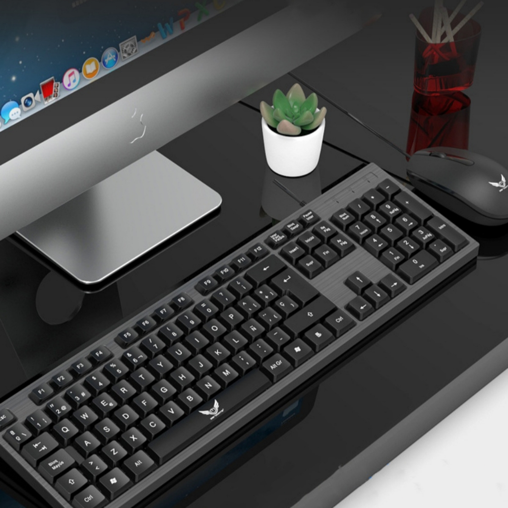 Conjunto de teclado e mouse Conjunto de teclado e mouse com fio de ...