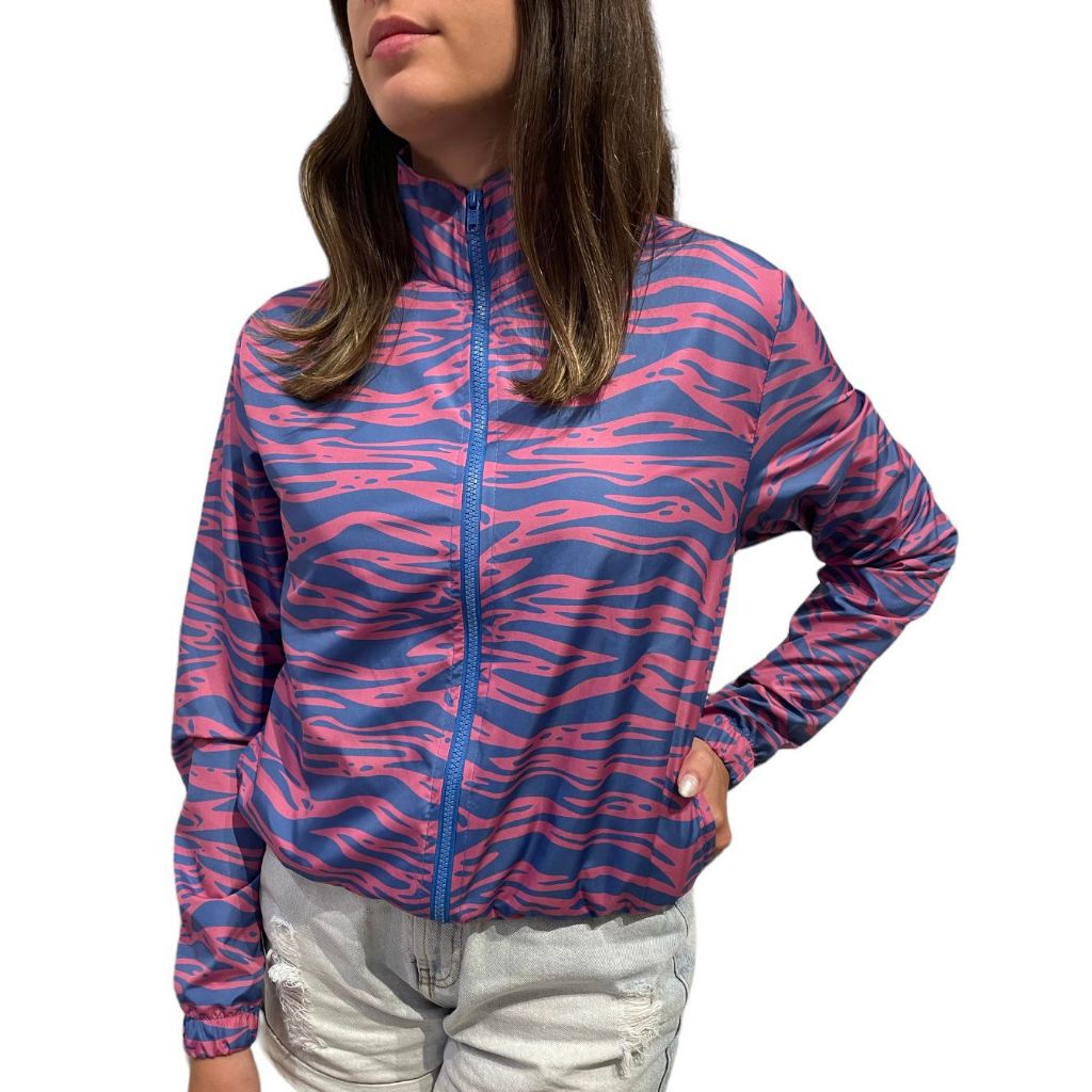 Jaqueta Corta Vento Bomber Feminino Impermeável Fitness Estampa Exclusiva Animal Print