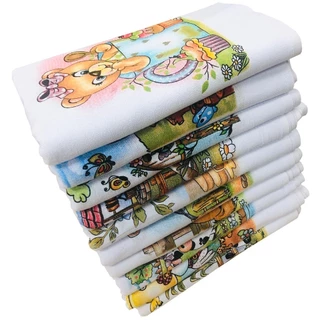 Pano de Prato Bainha Kit Com 5 e 10 Peças Estampas Variadas Tamanho 68X40CM.