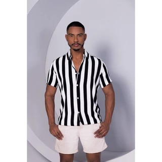 Camisa Masculina Manga Curta Listrada Verao Praia