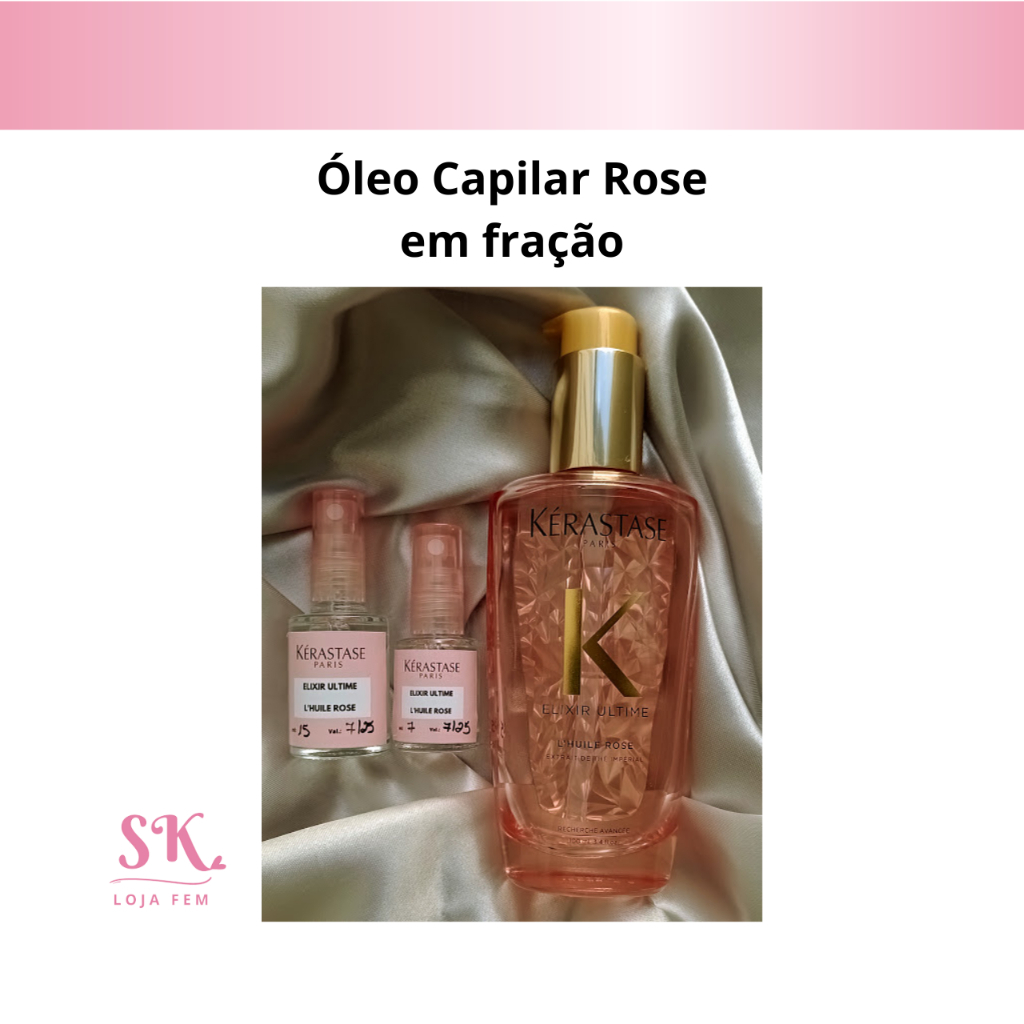 Óleo Capilar para cabelos Coloridos e com Proteção Térmica Rose com 7ml ...