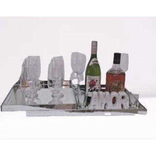 bandeja espelhada para taças e bebidas de 2 andares 60x35 exclusiva e única !!!