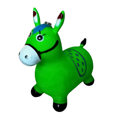 Cavalinho VERDE Upa Upa inflavel Pocoto Brinquedo Pula Pula Musica Infantil Com Musica e Led