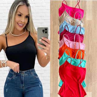 Body feminino alça diferente alcinha body basico