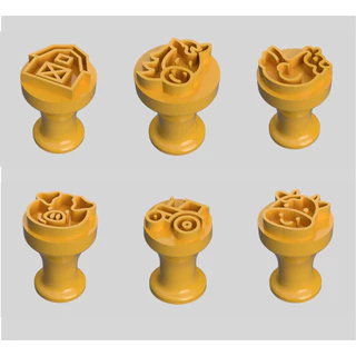 Kit 6 Carimbos Fazendinha para Brigadeiros e Doces Confeitaria Doces