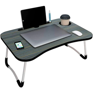 Mesa Preta Original Notebook e Tablet Dobrável para Cama e Sofá Portátil: Estudos, Alimentação, Café - Bezzter