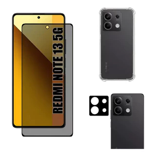 Kit Para Xiaomi Note 13 Película Privacidade + Capa Capinha Anti Shock+Pelicula Camera 3D