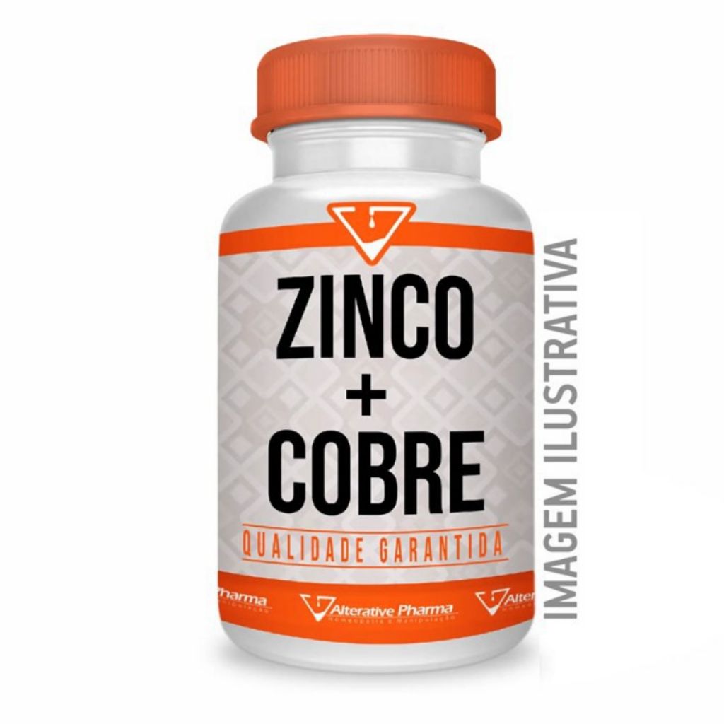 Zinco Quelato 15mg + Cobre Quelato 1mg - 120 Cápsulas
