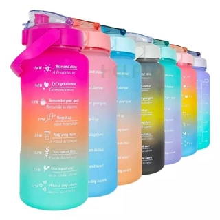 Garrafa de Água Motivacional 2 Litros Squeeze Com Adesivos 2D E 3D Lindas Garrafinhas Academia