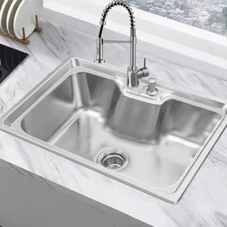 Kit Cuba de Cozinha Gourmet Aço Inox 304 E Torneira Monocomando Gourmet 60 cm