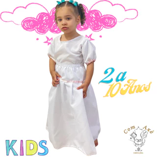 Saia Infantil Cetim ou Oxford Kids Umbanda, Candomblé de 6 meses a 12 anos ENVIO IMEDIATO!