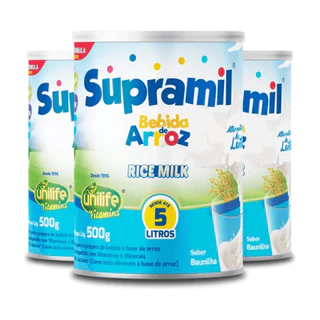 Kit 3 Bebida de Arroz Kids S/ Lactose - Baunilha 500g Unilife em Oferta na Shopee