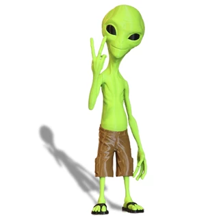 Boneco Et Alienígena Extraterrestre de Bermuda e Chinelo Decoração Simpático