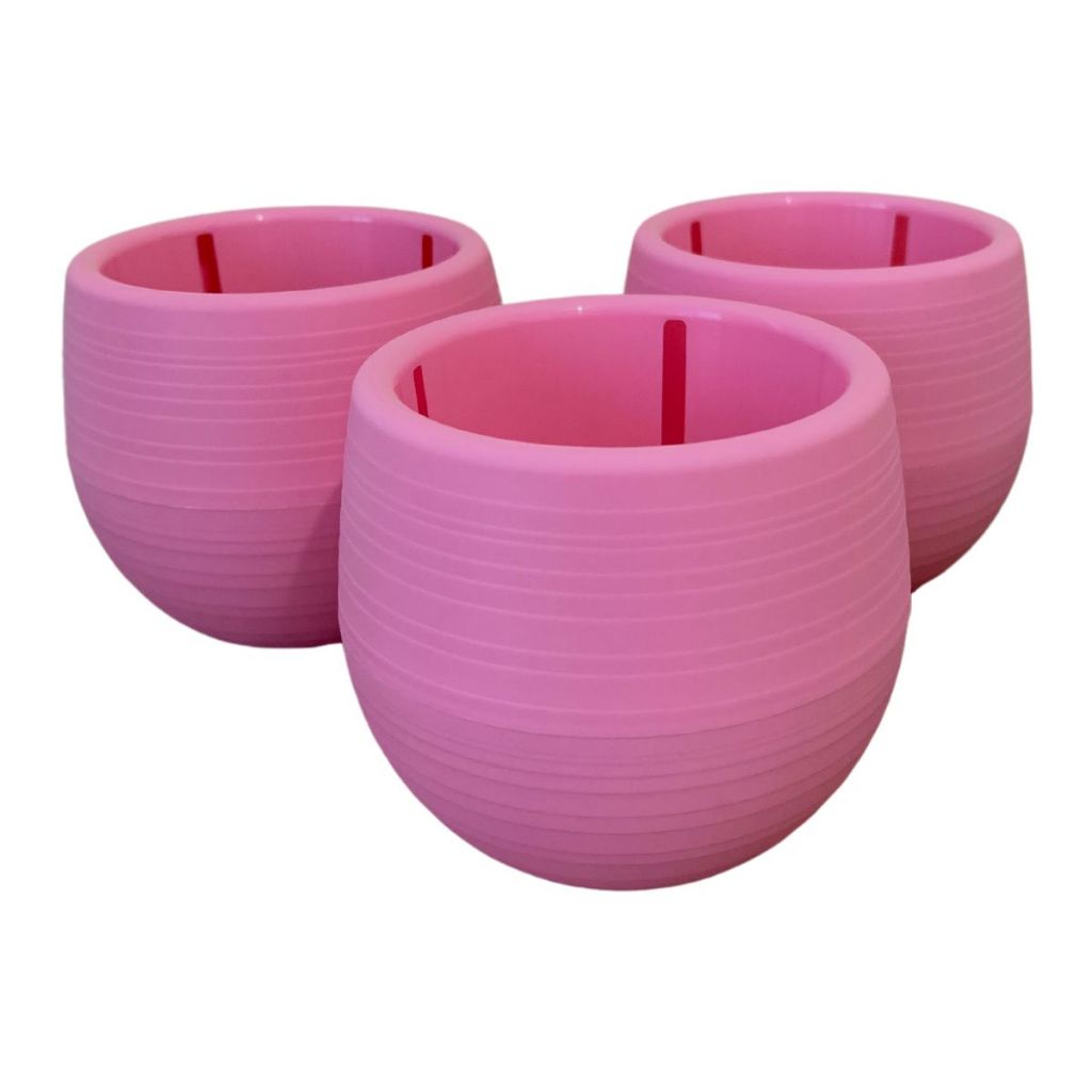 03 Vaso Cachepo para Plantas Plástico Pp Anti-dengue Rosa Decorativo ...
