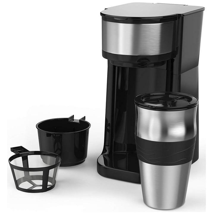 Cafeteira Com Copo Térmico Inox de 420ML Para Viagem 220V | Shopee Brasil