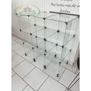 Balcão Vitrine Para Comércio Em Vidro Modulado 0,90 X 1,00 X 0,30