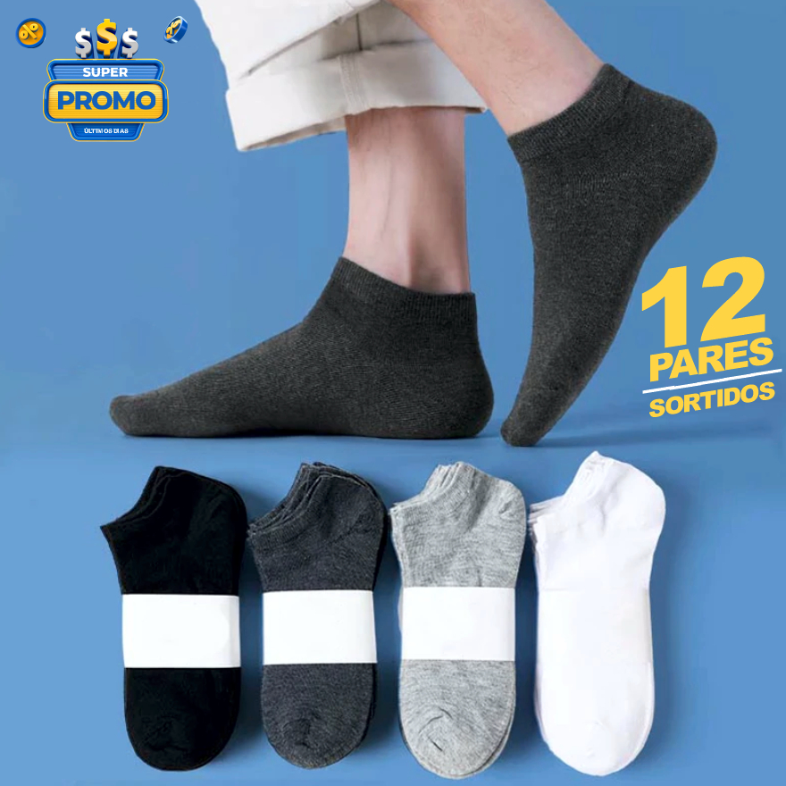 Kit 12 Pares De Meia Soquetes Unisex ótima qualidade Tamanho 38 a 44 Envio Rapido