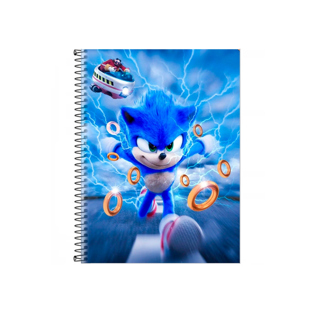 Caderno Sonic Infantil Personalizado Volta as Aulas, Caderno de Recado ...