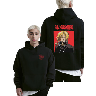 Moletom Canguru Fullmetal Alchemist Anime Edward Elric Blusa Feminina Masculina Com Capuz Flanelado Confortável