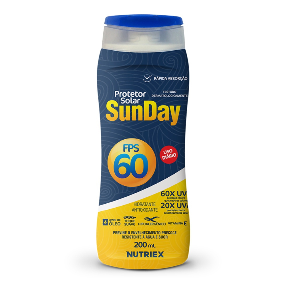 Protetor Solar FPS 60 Nutriex Sunday | Shopee Brasil