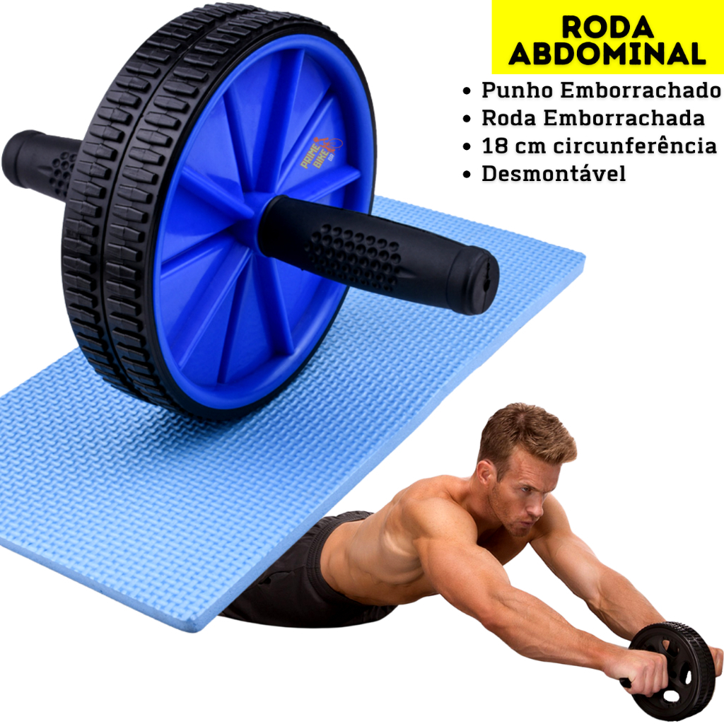 Roda DUPLA Abdominal Para Exercicio Lela Esportiva Academia Equipamento Fitness