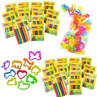 Kit 25 Cx Massinha de Modelar + 50 Cortador Molde Forminha p/ Kit Festa Lembrancinha Infantil