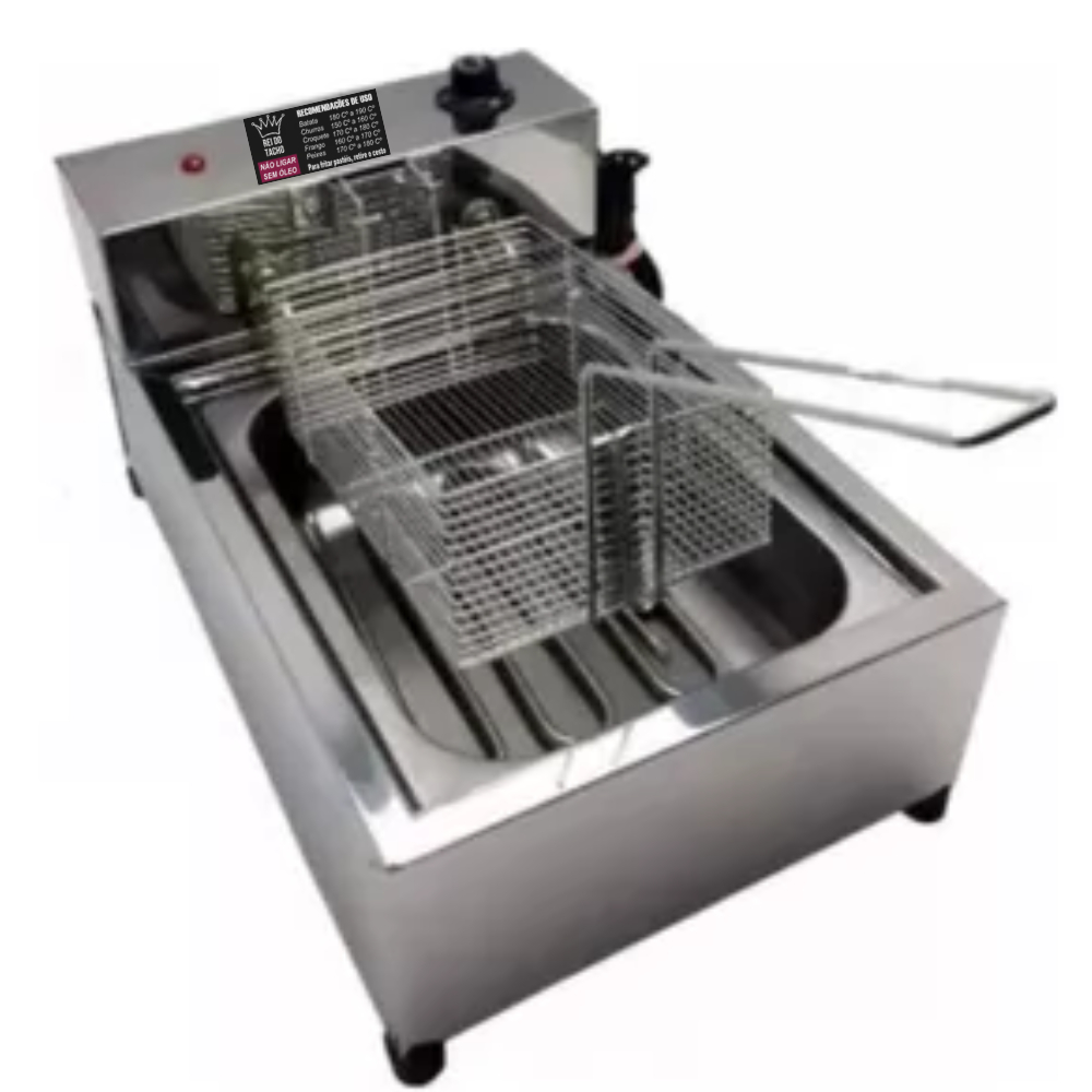 Fritadeira Industrial Elétrica 5 Litros Inox Batata Coxinha 