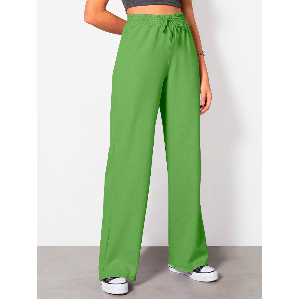 Calça Boca Larga CalÃ§a Larga Pano Mole Calça Feminina Moletetinho